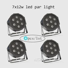 Светодиодные лампы 4 шт./лот 7*12 Вт светодиодные 7x12 Par RGBW в 1 плоский