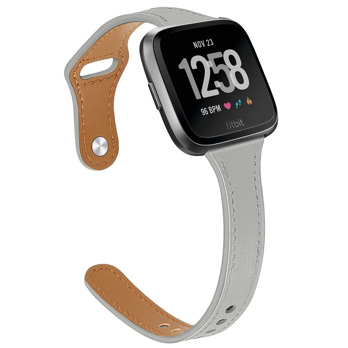 Ремешок для часов для Fitbit Versa/Versa Lite/Versa 2 ремешок из натуральной кожи сменный ремешок для Fitbit Versa/Versa Lite браслет - Цвет: Grey