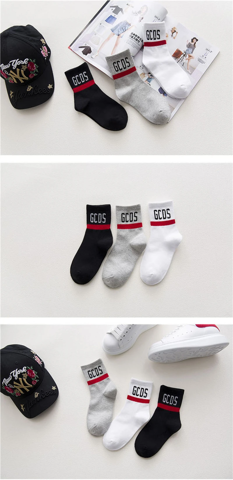 2021 Newest Cotton Men/Women socks good quality black/white/gray letter print socks knee socks