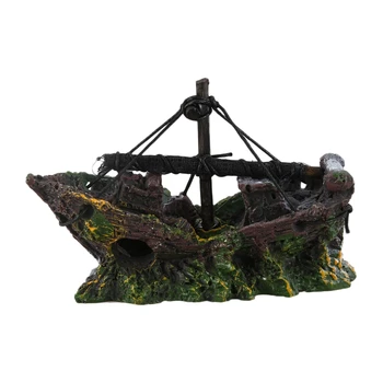 

Boat ornament in fish tank Fishing decoration 100% Safety tank decoration