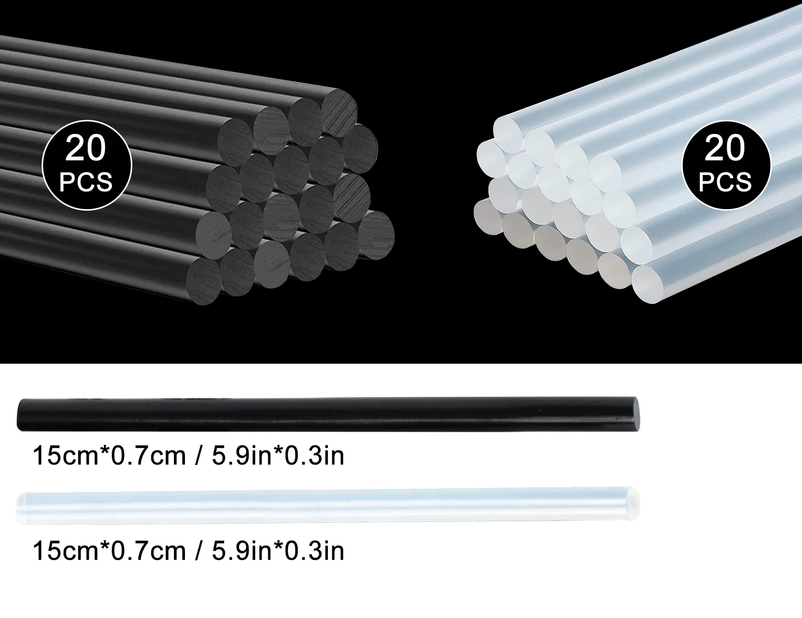 PACK 65 PC BARRA DE PEGAMENTO CALIENTE 7MM X 200MM. BARRAS