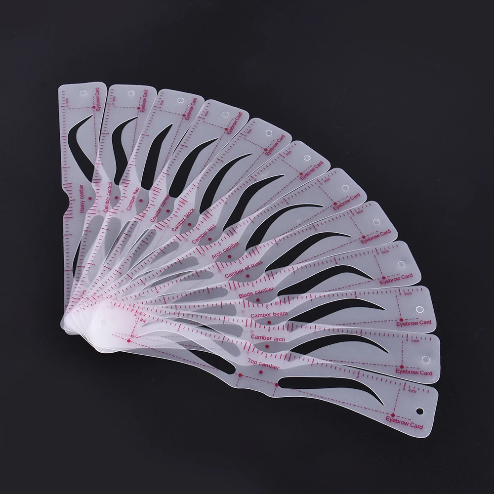 Reusable Eye Brow Drawing Guide 8/12 Pcs Eyebrow Stencil Set Styling Shaping Grooming Template Card Kit Eyebrow Shaper Makeup eyebrow stencil tool makeup tools eye makeup tools