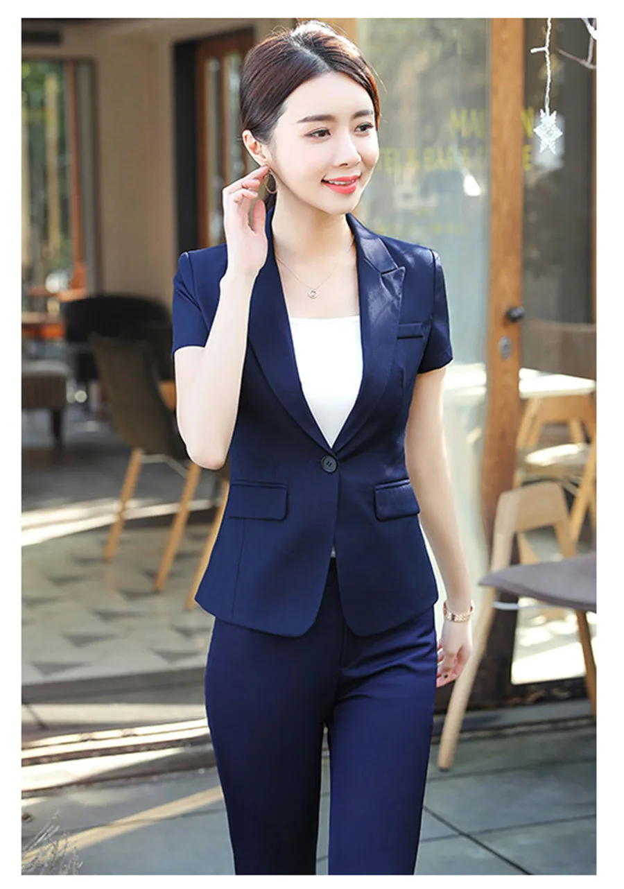 para oficina chaqueta formal de negocios YFFUSHI Chaqueta de 2 piezas para mujer para mujer 