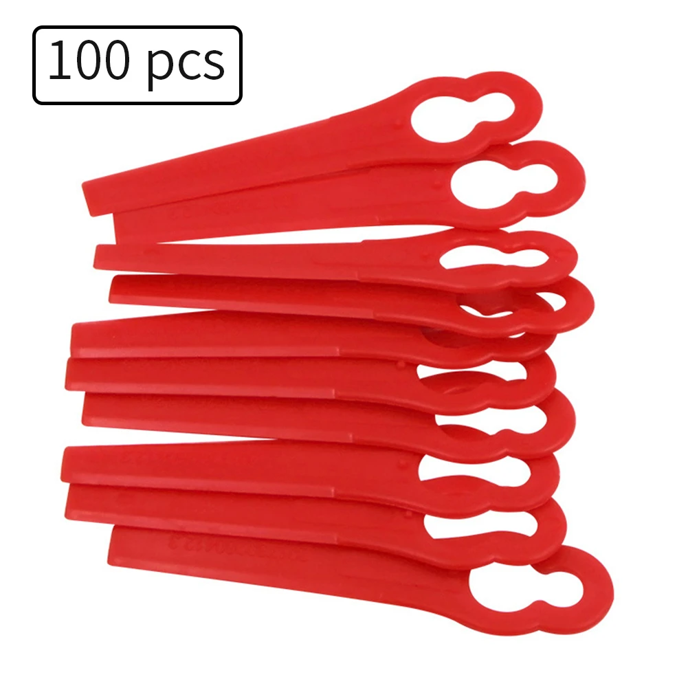 

100pcs Red Replace Plastic Blades Pendants Cutter For Florabest Cordless Grass Trimmer Brushcutter Garden Tool Accessories