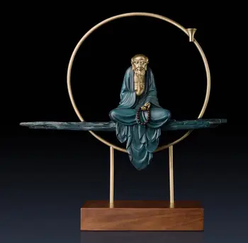

18.5inches China Art Deco Pure Brass Dharma Bodhidharma Daruma Master Of Zen sculpture Decoration Home Furnishings Gift