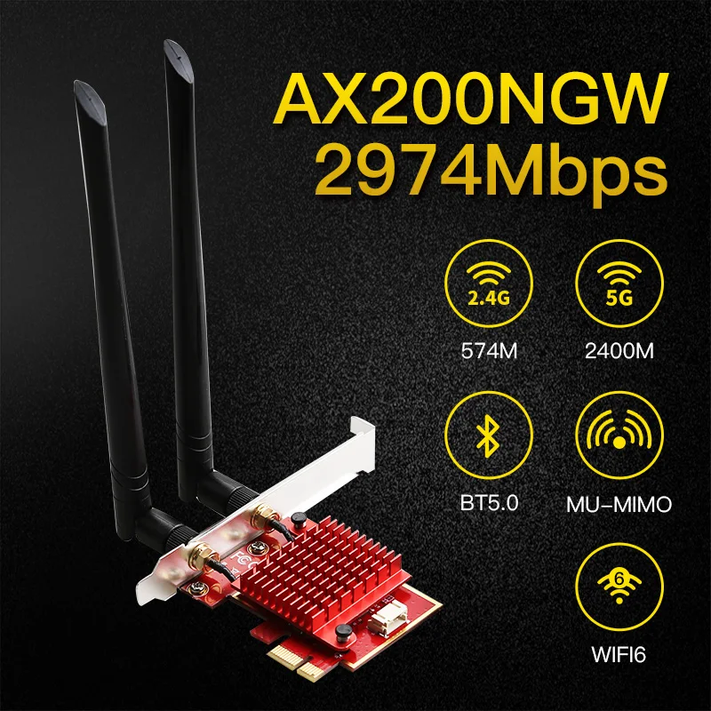 

DIEWU PCIE WiFi6 Adapter Wireless Network dongle PCIE Network Card 3000M with INTEL AX200