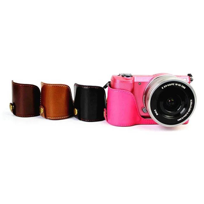 Винтажный кожаный чехол для камеры, половинный чехол для sony A6000 A6300 NC99