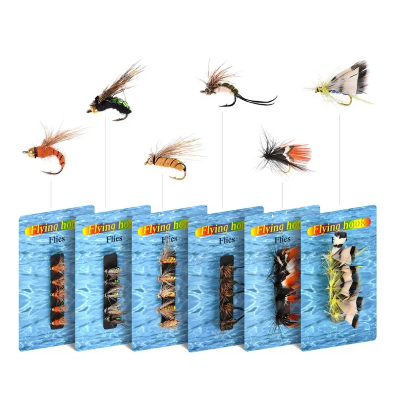 

NEW 5pcs/set multi-color Bionic Weed Dry Fly Funnel Rainbow Trout Bass Perch Fly Fishing Flies Lures