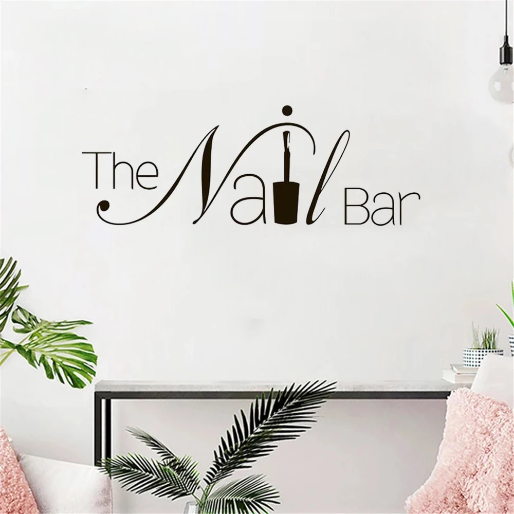 

Nail Bar Nail Hair Salon Girls Beauty Salon Wall Stickers Pedicure Manicure Nail Decal Vinyl Office Wall Mural Interior DIY