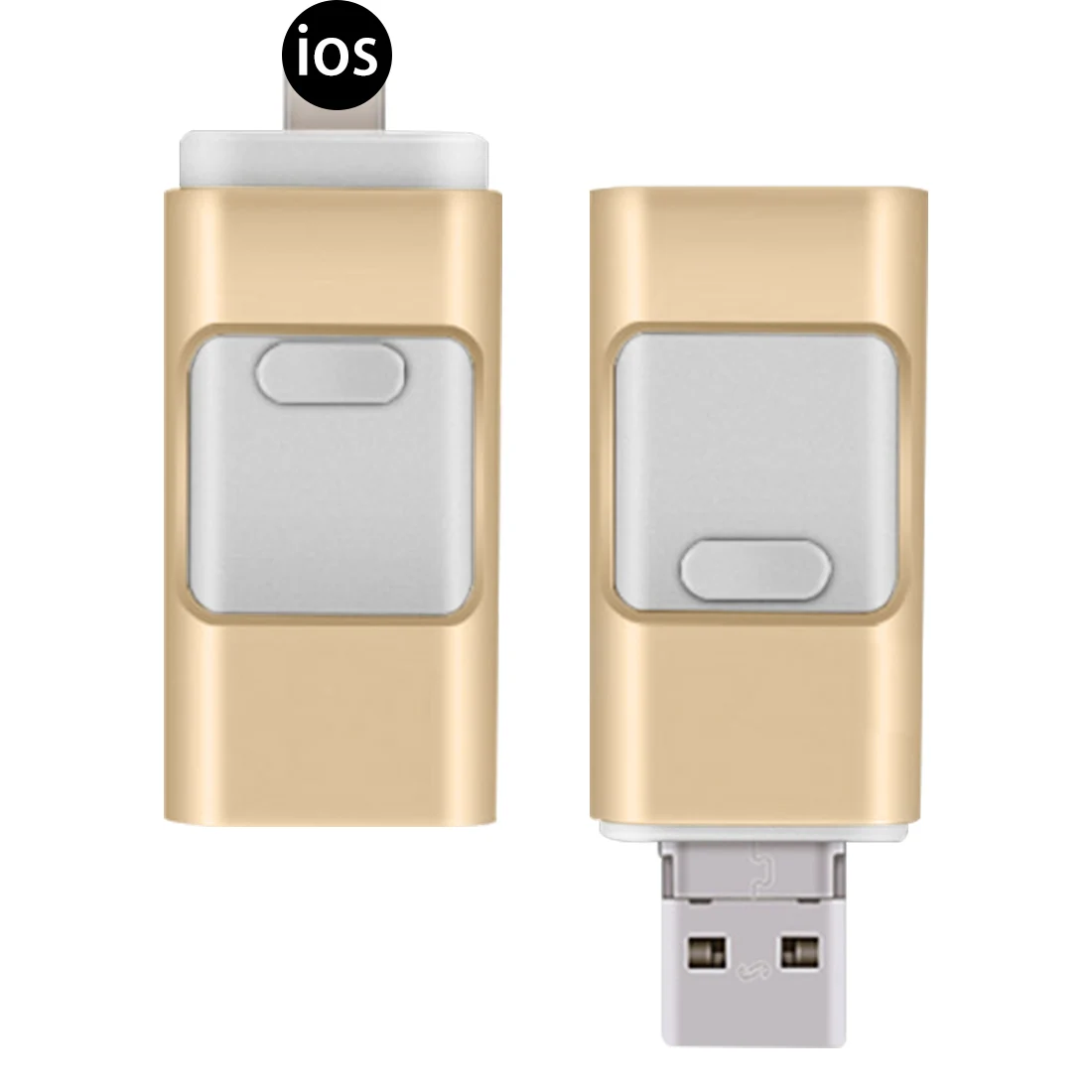 gold 16GB Металлический USB флэш-накопитель HD Memory Stick 8 16 32 64 128GB для iPhone Android компьютера - Цвет: gold 16GB
