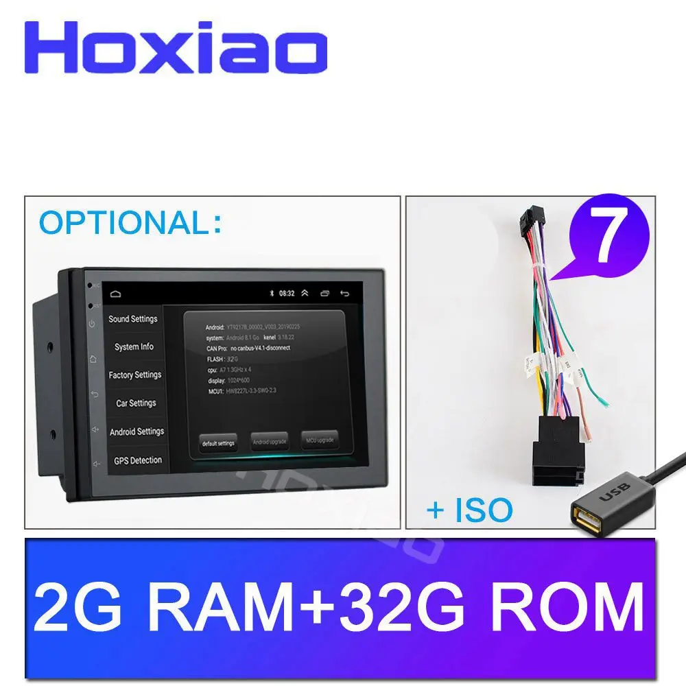 2G ISO 2 Din gps Android 8,1 Автомобильный DVD радио плеер 2 ГБ 32 ГБ четырехъядерный мультимедийный двойной Din для kia Ford Nissan Toyota Volkswagen Mazda - Цвет: 2G ISO