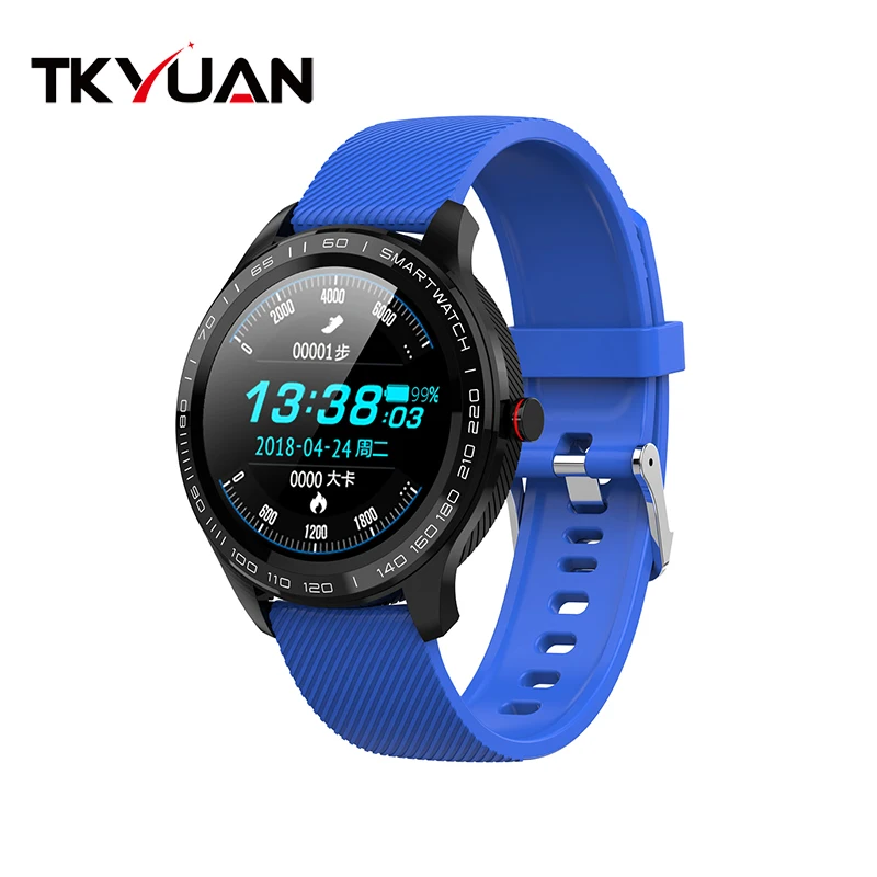 TKYUAN L9 Смарт часы ЭКГ сердечный ритм звонки напоминание полный сенсорный Smartwatch IP68 Водонепроницаемые часы для мужчин для Android IOS PK L7 GT2 - Цвет: blue Silica gel