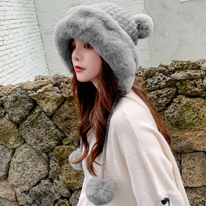 Autumn Winter Hat Women Soft Fleece Fur 