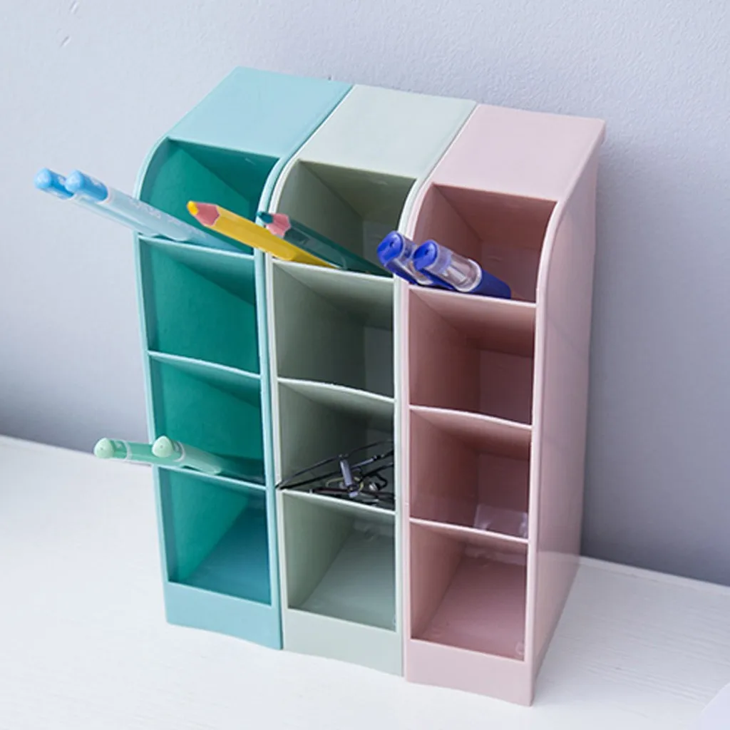 Solid Plastic Desk Organizer Desktop Office Pen Pencil Holder