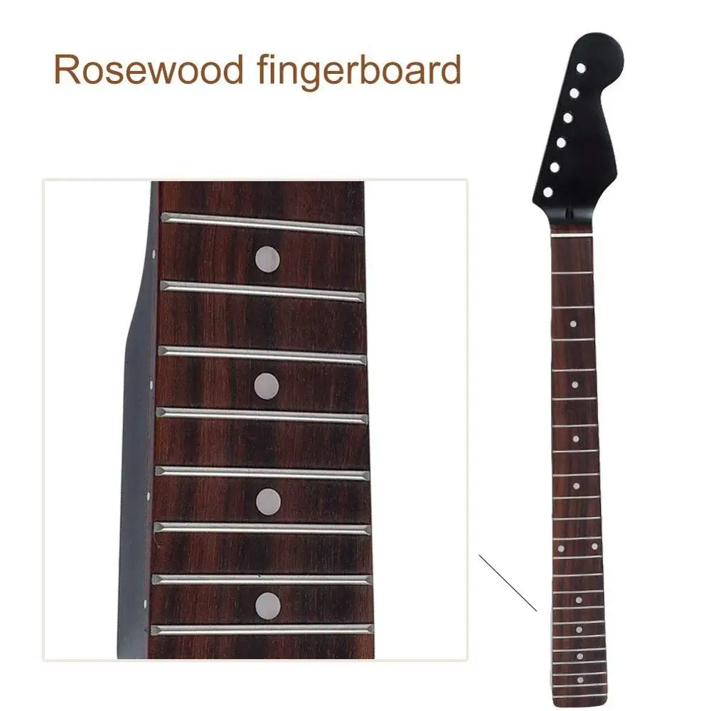 Matte Black 22 Fret Electric Guitar Neck / Maple Stem/  Rosewood Fingerboard ST Strat Guitar accessories parts