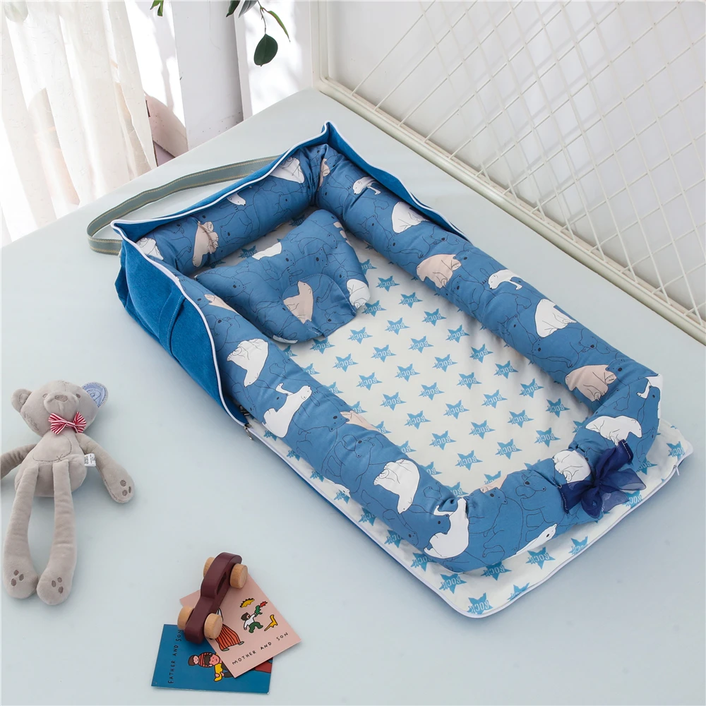 90*50cm Folding Baby Nest Travel Bed Crib Newborns Cots Sleep Nest Infant Cradle Bed Baby Cuna  Portable Baby Nest