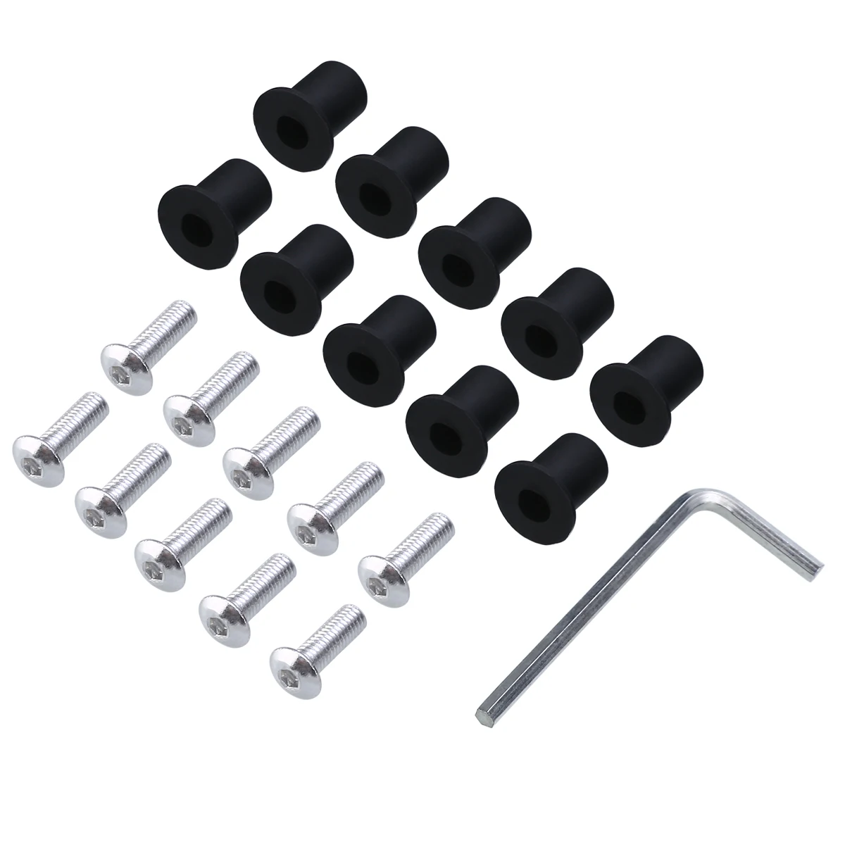 

Motorcycle Cover Screws Kit M5 Screw Washers Rubber Neoprene Rubber Neoprene Nut 10 Flat Head+10 Hexagon Socket Screws+M5 thread