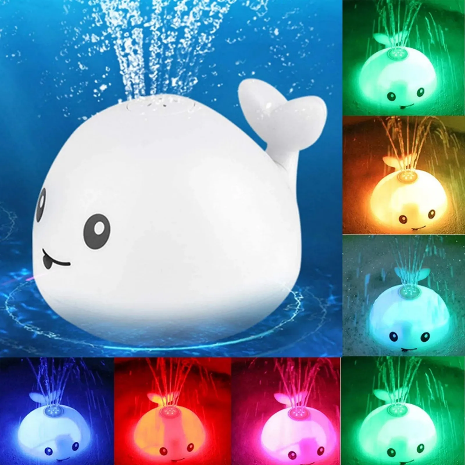 Baby Bath Toys Whale Spray Swimming Pool Toy Baby Light Up Bath Tub
