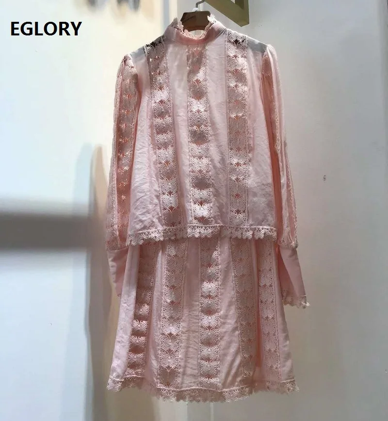 

New Arrival Skirt Suits 2020 Autumn 2 Piece Set Women Butterfly Embroidery Long Sleeve Tops Blouse+White Pink Black Skirt Sets
