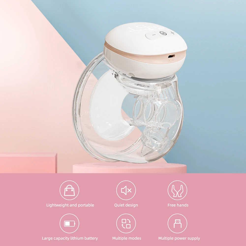 YOUHA Breast Pump Wearable Hands Free Electric Breast Pumps Milk Extractor BPA-free Babies Accessories Newborn Baby Bottles 2