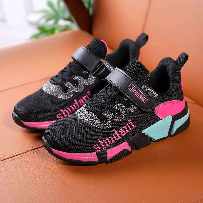 

New Style CHILDREN'S Shoes 2019 Spring Children Sports Shoes Girls Fashion Fly Netting Surface Breathable Running Shoes Students