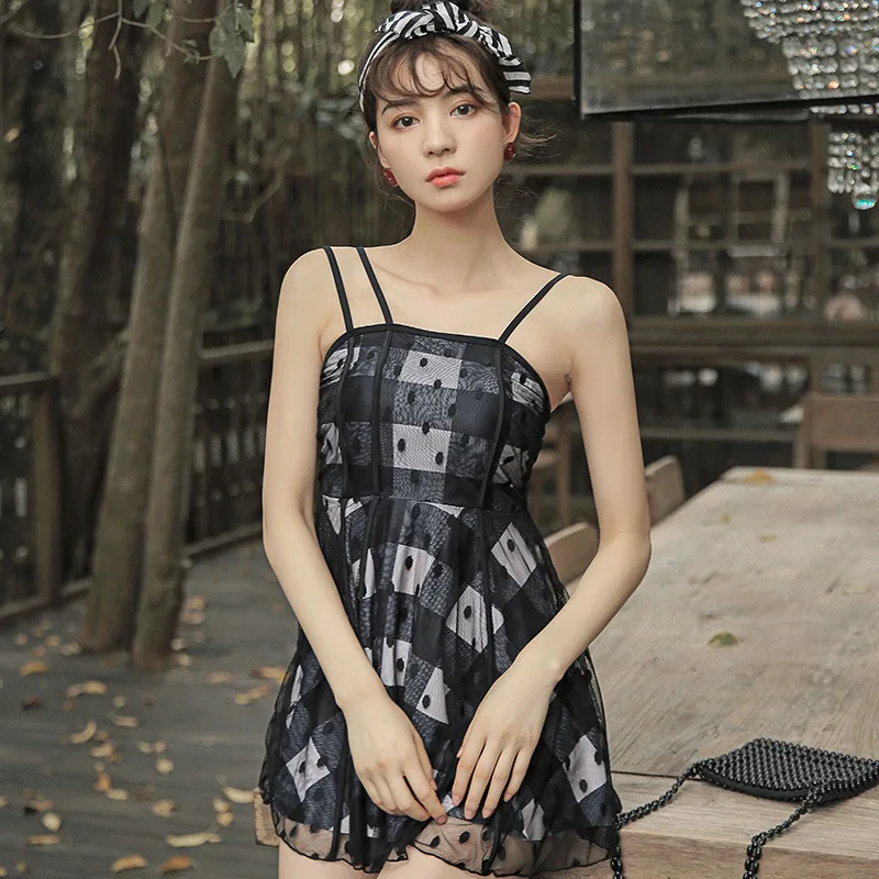 

One-Piece Swimsuits Swimwear 2019 Bathing Suit Women One Piece May Female Beach 1 Swimsuit Korean New Condole Pure Hot Spot Dot