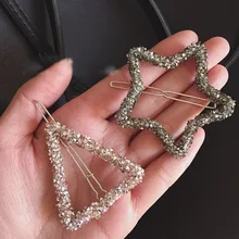 Fashionable personality female hair ornament triangle circle star hairpin geometric headwear hairdressing girl hairpin