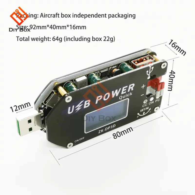 USB Цифровой Регулируемый силовой модуль с регулировкой напряжения CC CV 1-30V 2A 15W USB TYEPE-C QC2.0 3,0 Быстрая зарядка