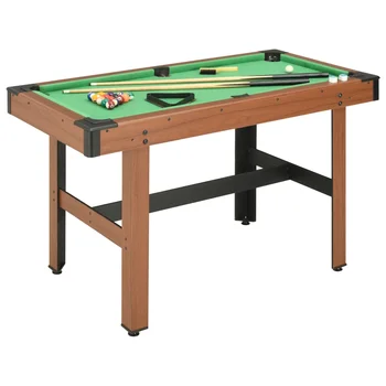 

Billiard Table 4 Feet Mini Pool Table with Adjustable Leg 122x61x76 cm Brown and Green Full set Fun Set Playing Table Household