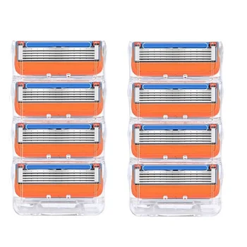 

8 Pcs/Lot Razor Blade Men's Shaver Razor Blades 5-layer Razor Blades for Face Care Compatible with Fusione Razor