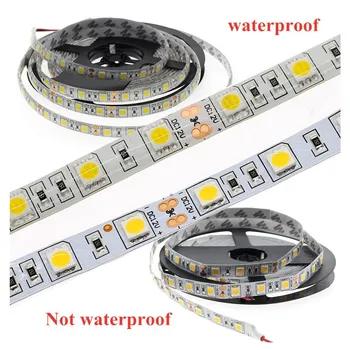 

LED Strip 5050 DC12V 60LEDs/m Flexible Waterproof LED Light RGB 5050/2835 LED Strip 300LEDs 5m/lot Neon Tape