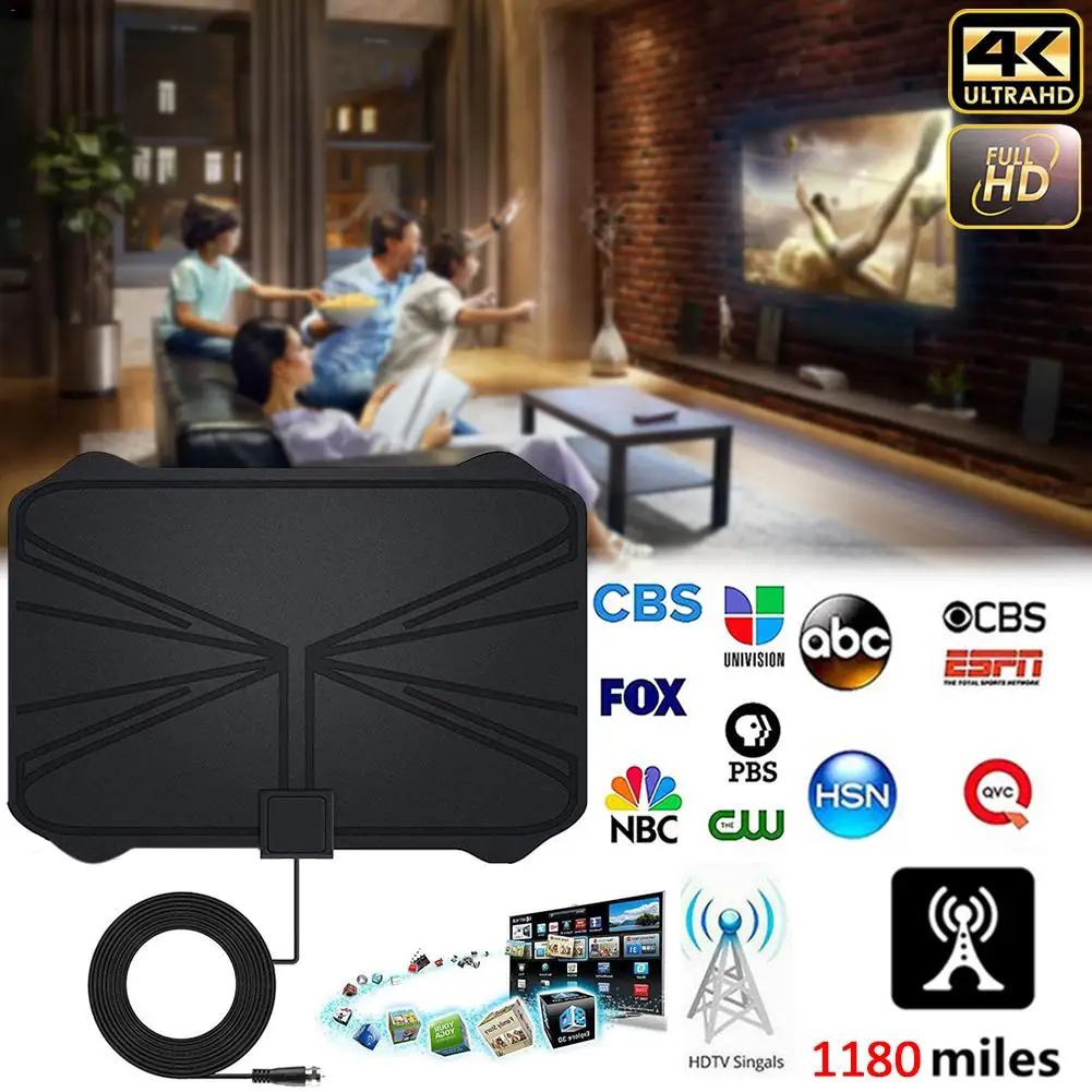 1180 миль 4K цифровая HD ТВ домашняя антенна наклейка сигнал радиус прибой лиса