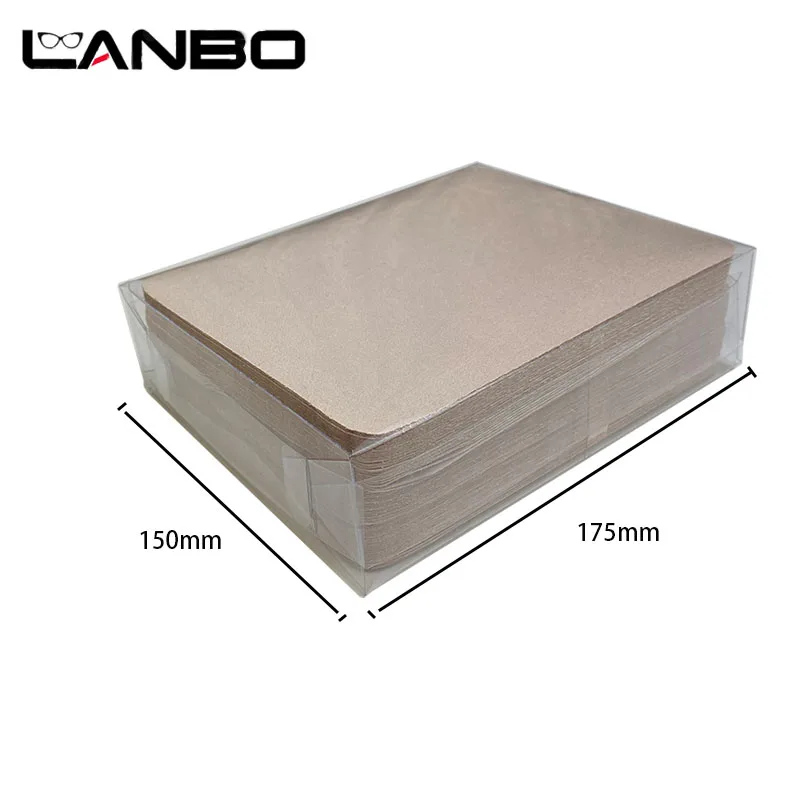 LANBO 갈색 안경 청소 천, 안경 액세서리, 마이크로 화이버 천, 카메라 렌즈 청소, 175mm X 145mm, 100 개