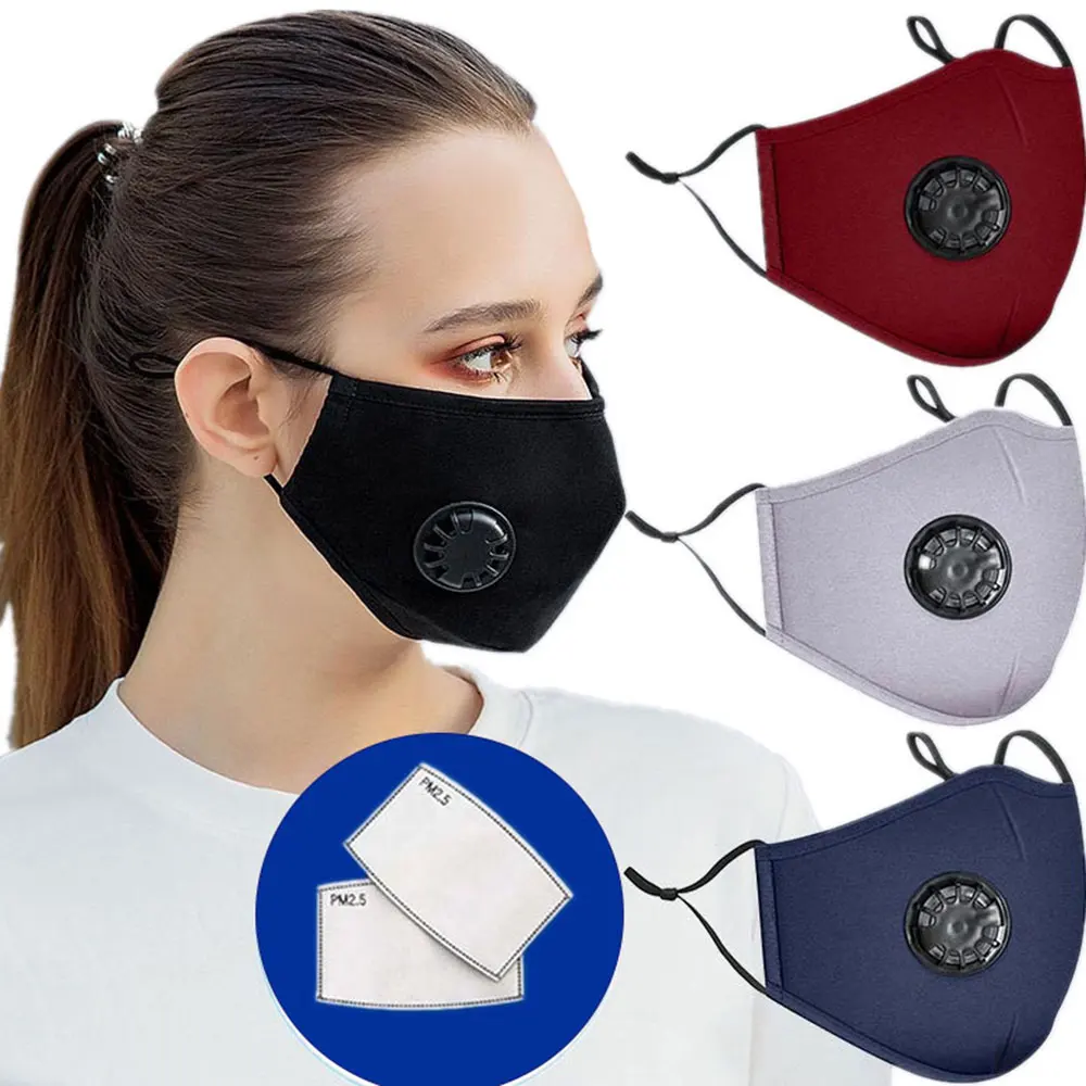 3PCS Reusable Cotton Face Mask Mouth Caps Breathing Valve Masque Visage Unisex Nonwoven Dustproof Black Protective Mascarillas|Masks| - AliExpress