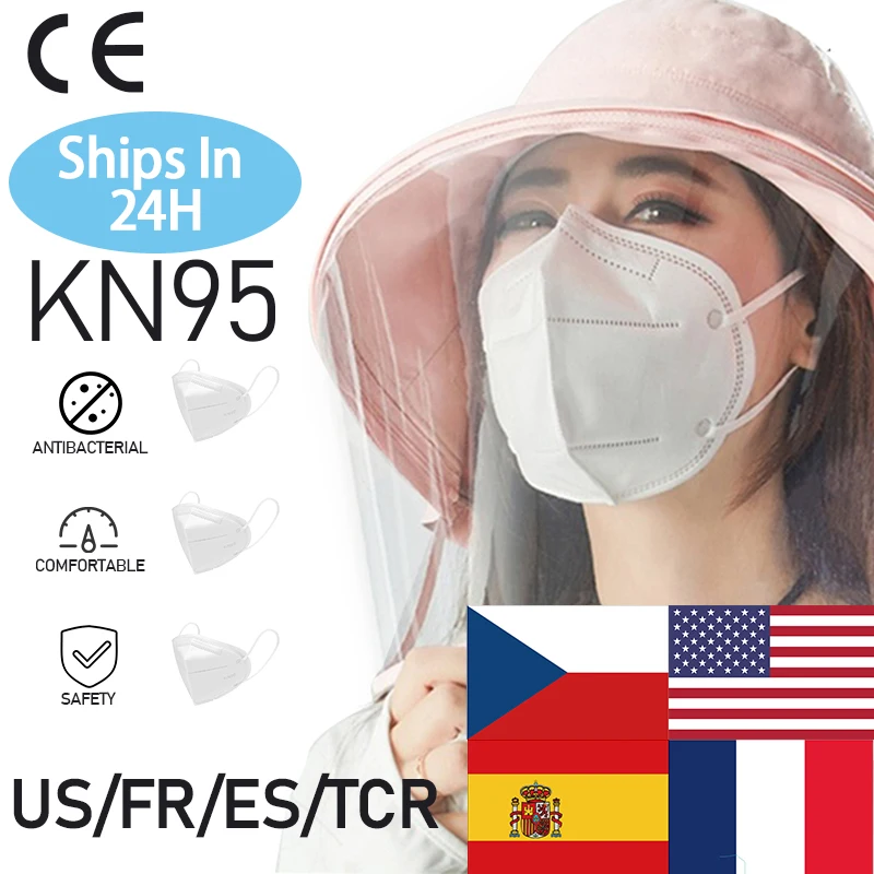 

50pcs FFP2 N95 Mask Proof Anti Face Masks Mask Particulate Mouth Respirator Anti PM2.5 Safety Dust Mask
