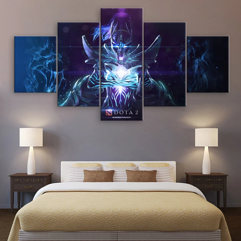  5 Pieces Dota 2 Game Poster Canvas Printed Wall Art Phantom Assassin Pictures Decorative Painting M