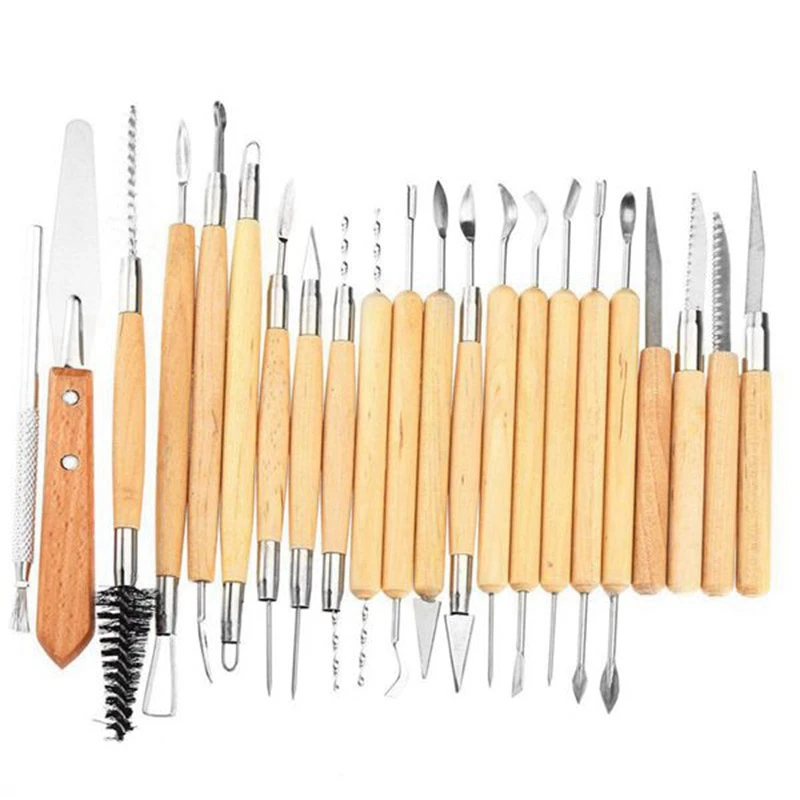 Best 51 Pcs Arts Crafts Clay Sculpting Tools Pottery Carving Tool Set Pottery&Amp Ceramics Wooden Handle Modeling Clay Tools