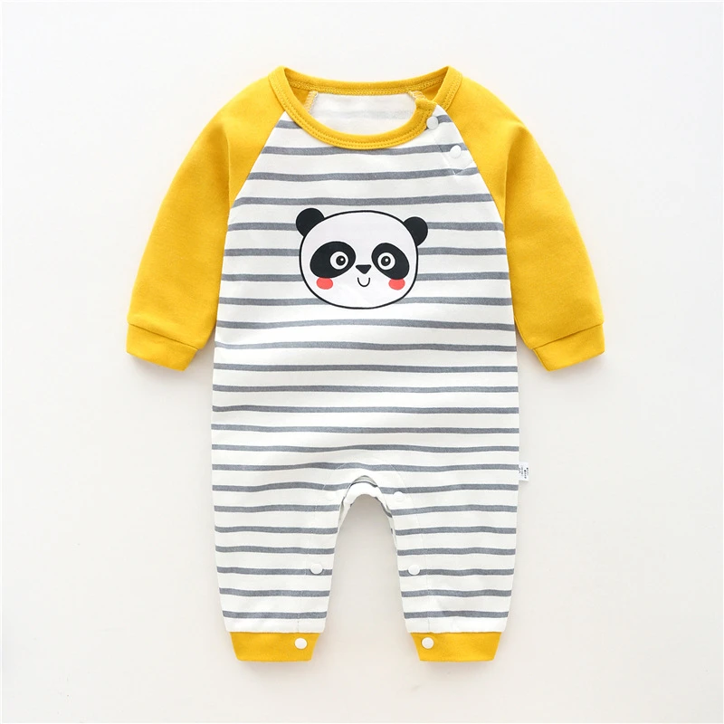 panda-B10 Комбинезоны для новорожденных; детские комбинезоны с длинными рукавами для маленьких мальчиков и девочек; хлопковый комбинезон для младенцев; Удобная верхняя одежда для альпинизма для малышей - Цвет: panda-B10