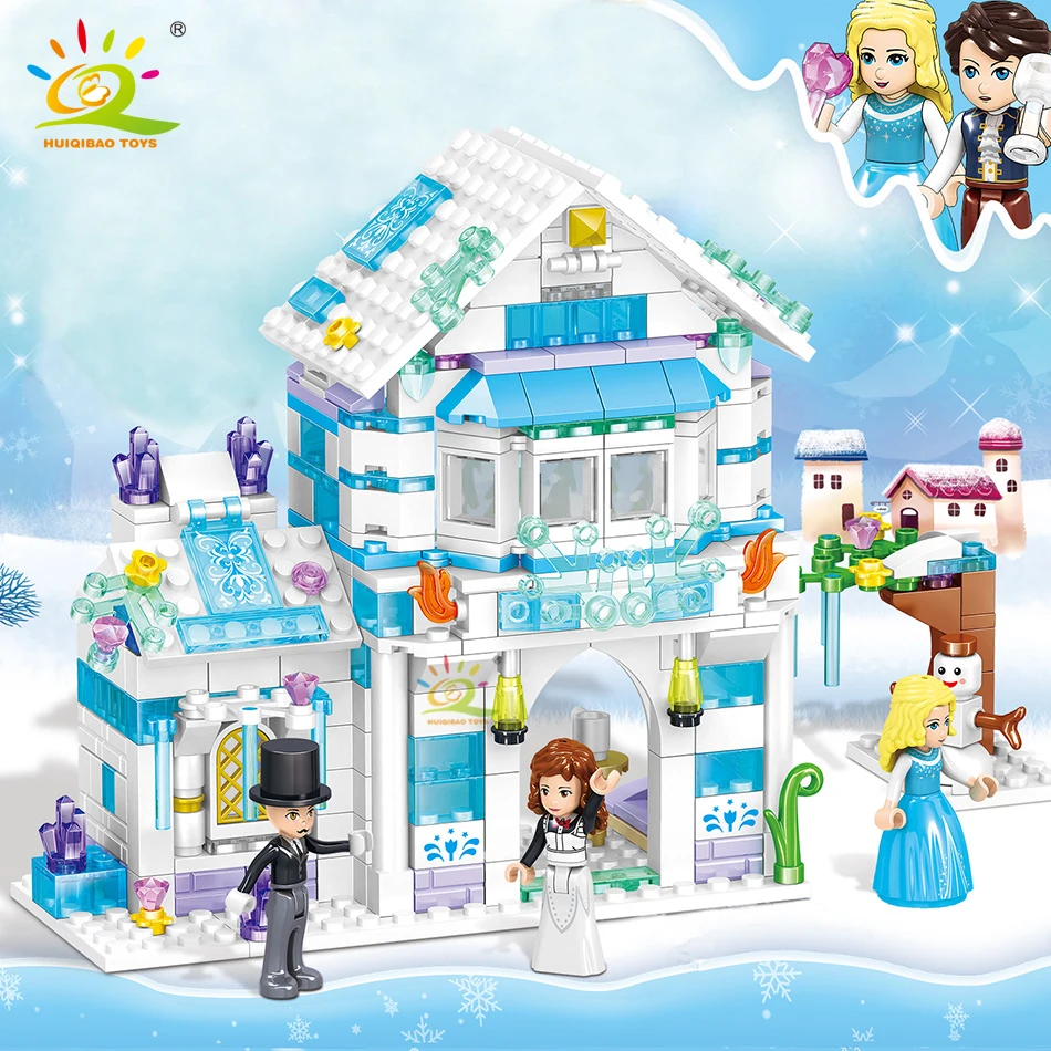 

HUIQIBAO 351pcs Ire Princess castle Building Blocks Compatible Friends for Girls house Bricks figures set children toys