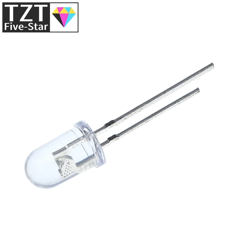 10/20/100PCS LED Transparent Runde 3MM 5MM Super Helle Wasser Klar Grün Rot Weiß gelb Blau Licht LED-Lampen Emittierende Diode – Detail 10
