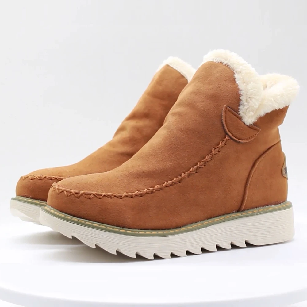 yellow style 1 BONJOMARISA,, размеры 34-43, женские зимние Нескользящие ботильоны г. Женские теплые плюшевые ботинки на платформе повседневная женская обувь на танкетке - Цвет: yellow style 1