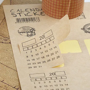 

4 Sheets Stickers Organizer Handwritten Index Paper Calender Label Notebook Stationery