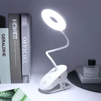

LED Touch On/off Switch 3 Modes Clip Desk Lamp 7000K Eye Protection Desk Light Dimmer Rechargeable USB Led Table Lamp