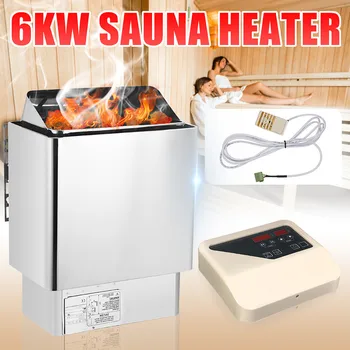 

6000W 220V Stainless Steel Electric Sauna Heater Stove Wet & Dry Outer Digital Display Outer Control for Home Hotel SPA