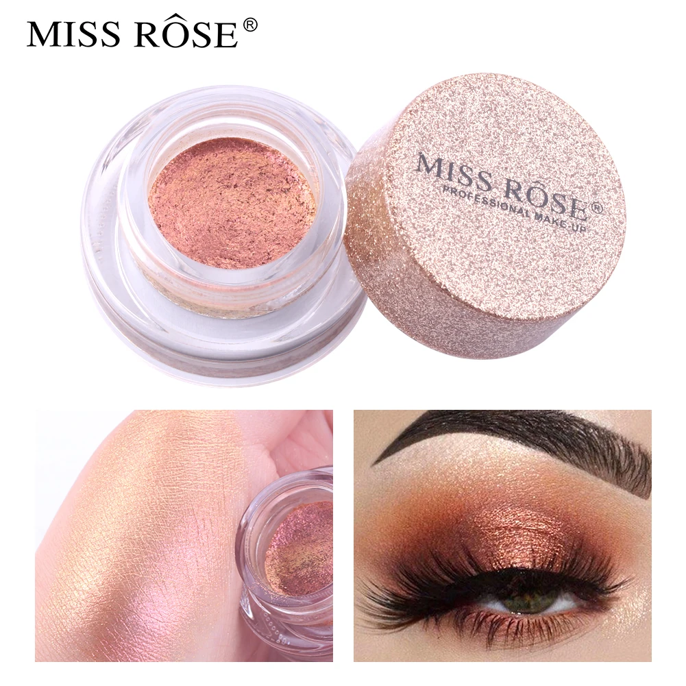 MISS ROSE бренд Shimmer Свободные Тени для век Пудра Макияж Пигмент Водонепроницаемый Блеск Тени для век Пудра Косметика