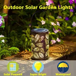 Сад подвесной Солнечный фонарь уличные светодиодные лампы металлический лист шаблон путь свет выдолбленный водонепроницаемый структура