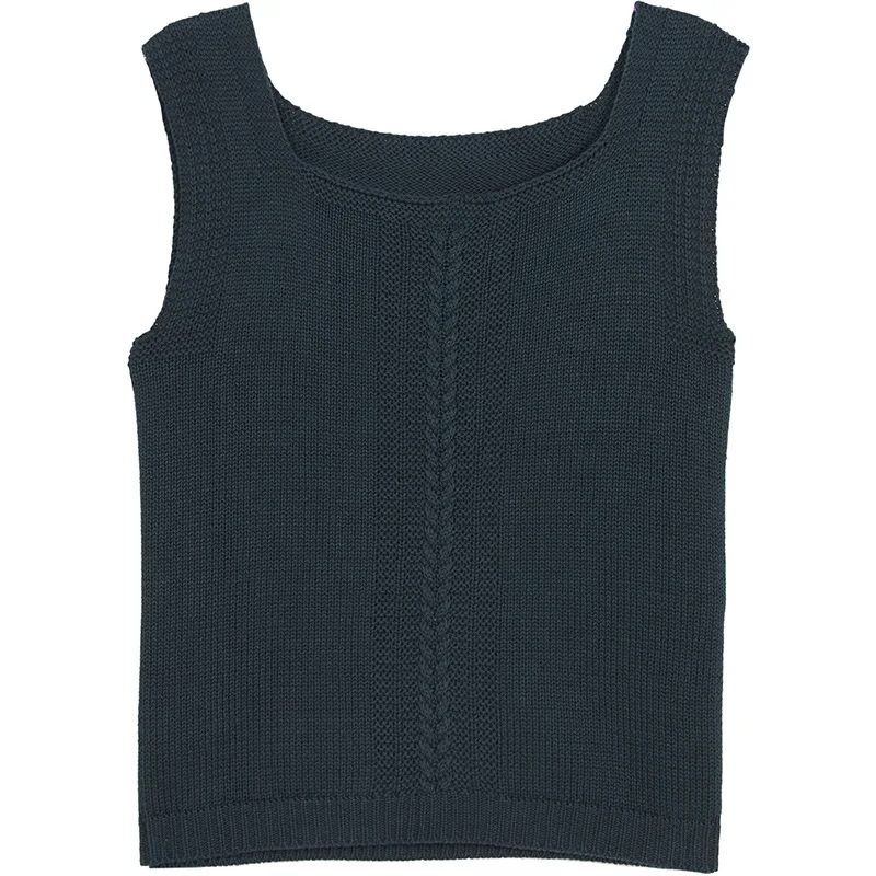 dark green Осенний женский жилет свободный короткий без рукавов Простой повседневный Blusas Женский Мягкий жилет женский вязаный хлопковый укороченный короткий жилет - Цвет: dark green