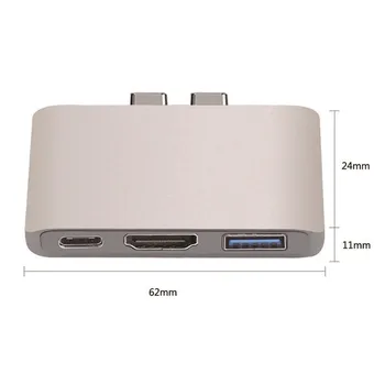 

Uosible USB HUB C To HDMI 4K HD Adapter USB-C 3 Dock With PD USB3.0 Z902