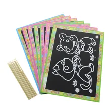 Цветная бумага для девочек ручной работы, рисование царапин, обучающая детская роспись, игрушка для мальчиков, подарок оптом