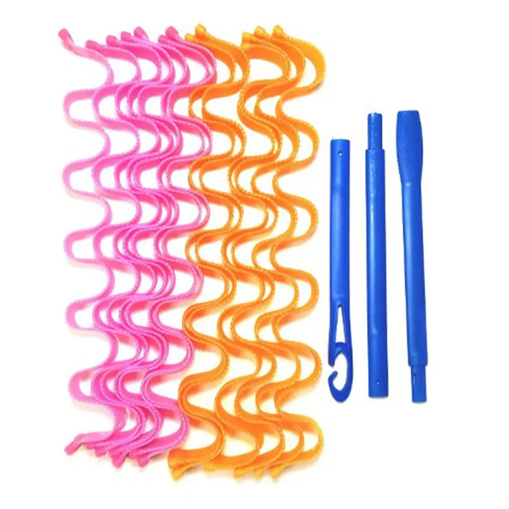 24 Egg Rolls Large Curls Do Not Hurt Hair Curling Iron Artifact Magic Volume Diy Spiral Big Wave Curling Tube Roll Plastic 55cm